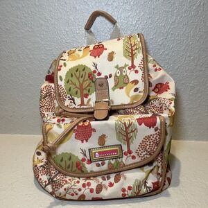 Lily Bloom Maggie Cream Woodland Forest Owl Fox Hedgehog Mini Backpack Eco Karma